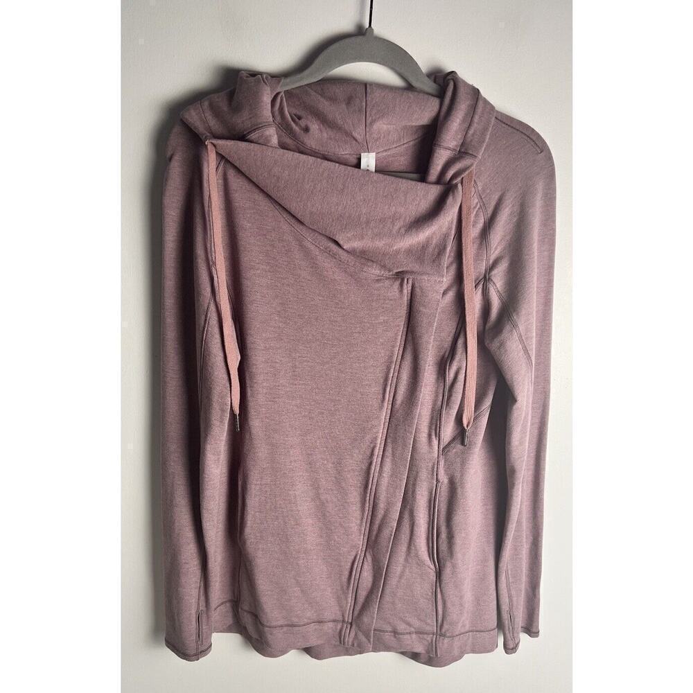 Lululemon Coast Easy Wrap Women’s Size 6 Heather Misty Merlot Cowl Neck Modal - Picture 5 of 12